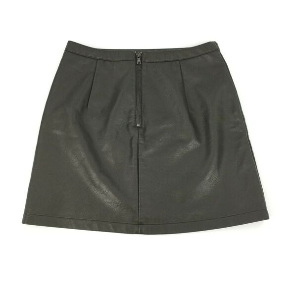 Wishlist Apparel Olive Green Faux Leather Pleather Mini Skirt Medium Womens M - Picture 2 of 4